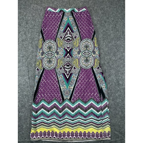 Bisou Bisou Dresses & Skirts - Bisou Bisou Michele Bohbot Maxi Skirt Womens XS Purple Medallion Boho Long Midi